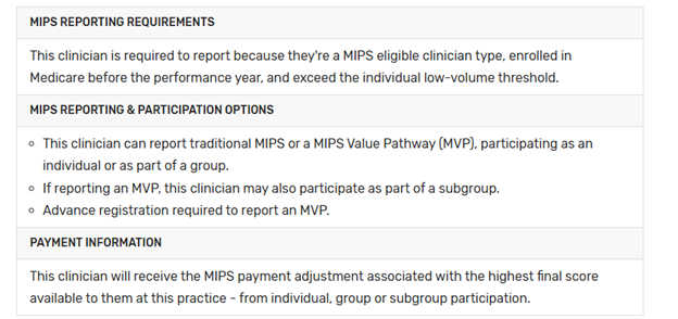 MIPS Reporting Requirements